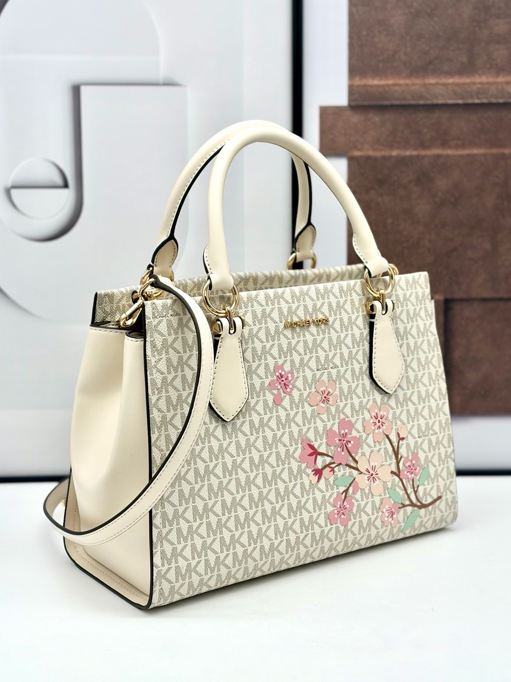 MICHAEL KORS Marilyn Md Embellished Signature Logo Satchel Crossbody